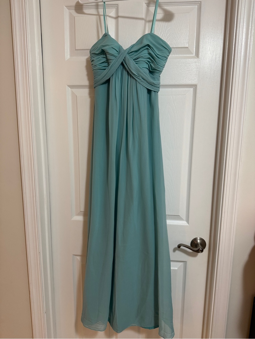 BCBGMaxAzria Seafoam Strapless Chiffon Maxi Dress